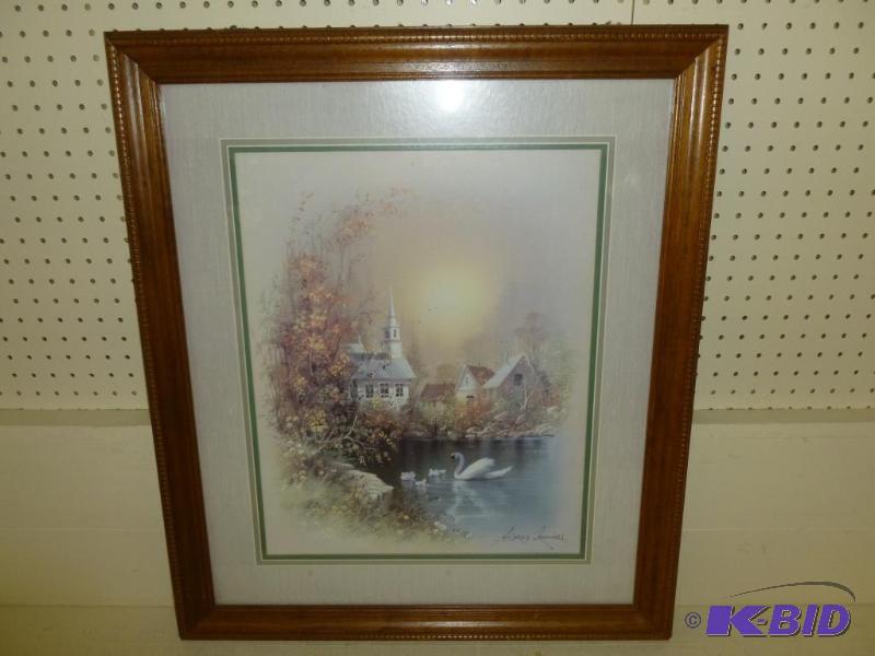 lot 262 image: Andres Copinas solid wood framed and matted p...