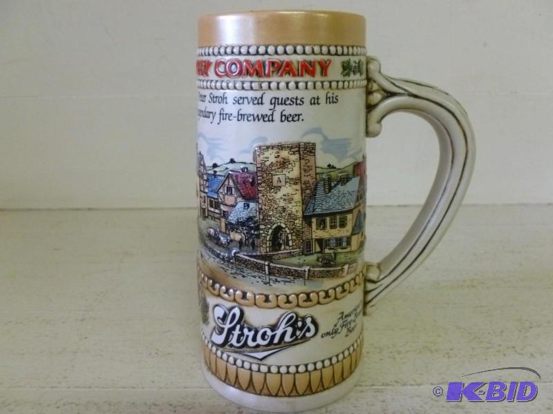 lot 39 image: Large Strohs&nbspHeritage II beer stein tha...
