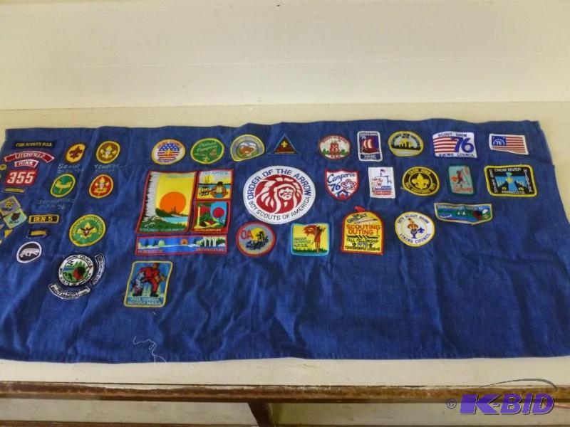 lot 51 image: Large 1970s Fabric Boy Scout Patch Display....