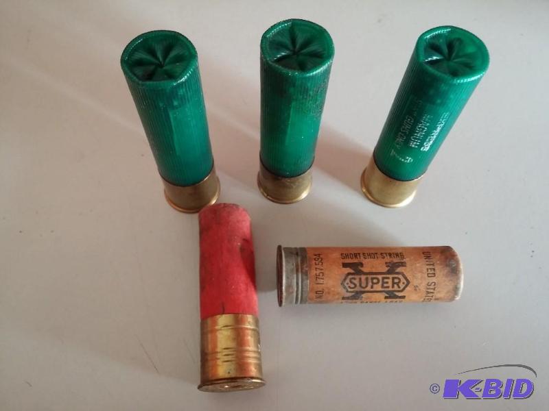 BAG OF THREE 10 GAUGE #2 SHELLS AND TWO VINTA...