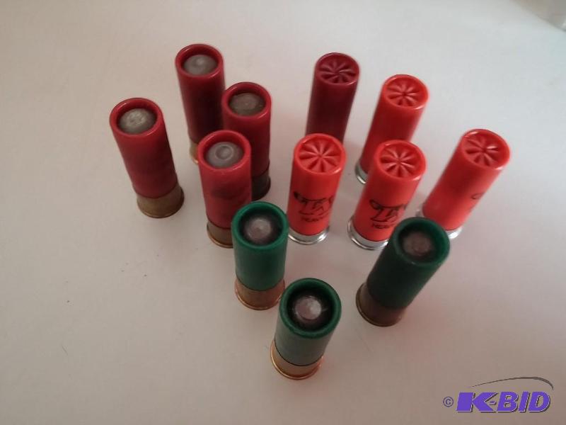 BAG OF TWELVE, 12 GAUGE SHELLS, SLUGS AND SOM...