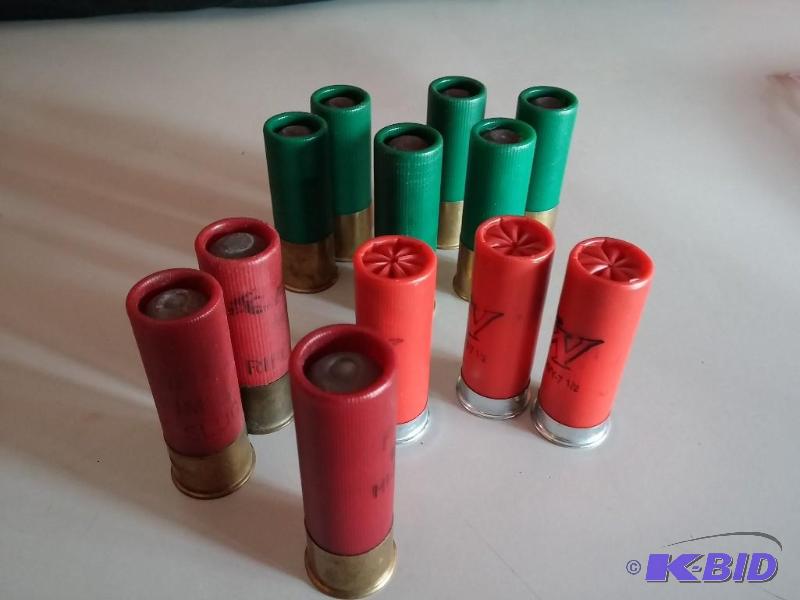 BAG OF TWELVE, 12 GAUGE SHELLS, SLUGS AND SOM...