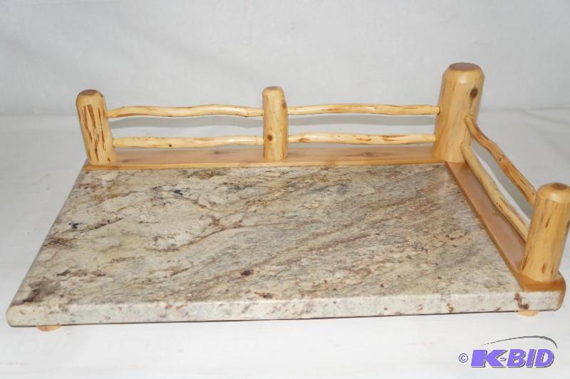 Granite Tray with Wood Fencing