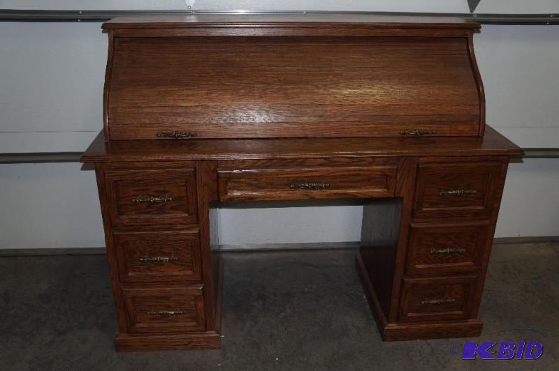 Seven Drawer Rolltop Desk