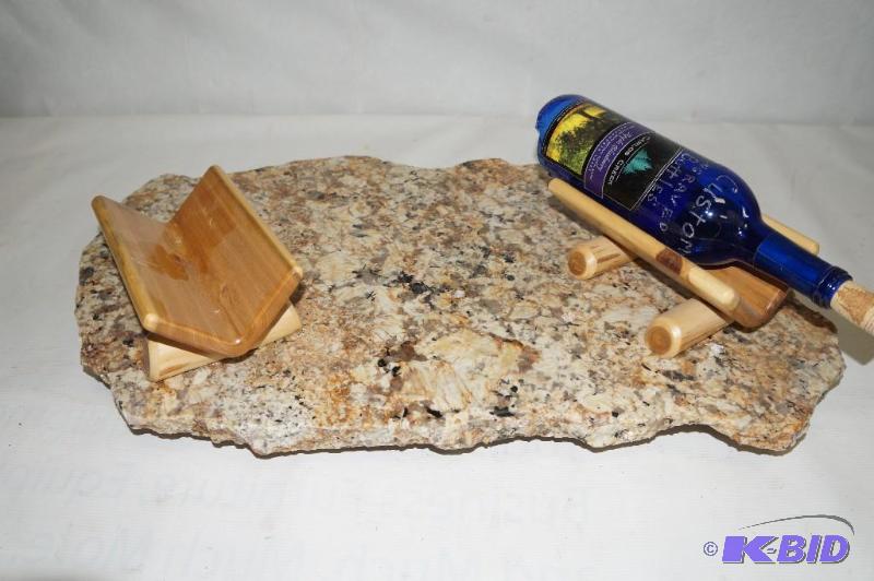 Granite Wine Holder With Candle