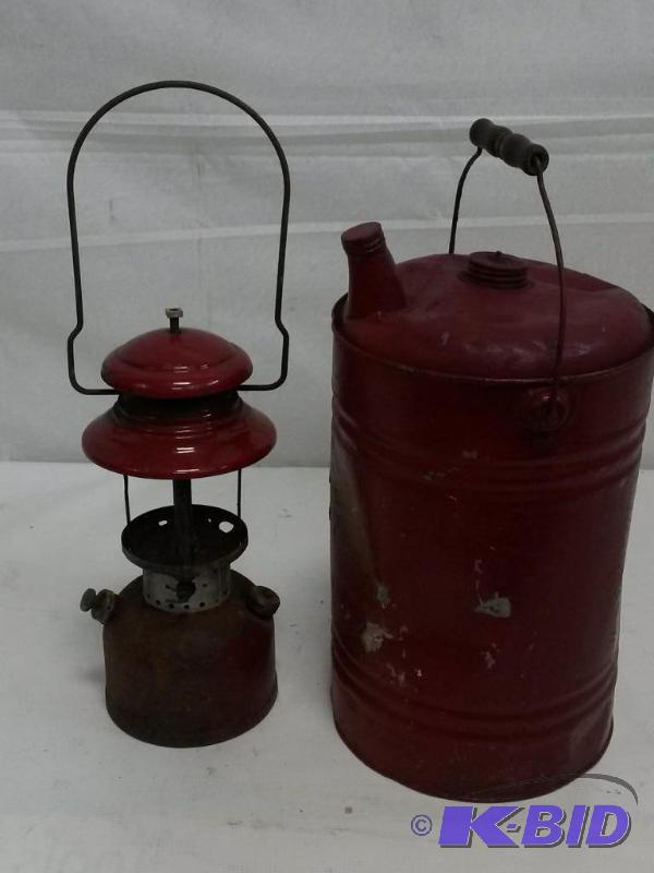 Vintage Coleman Kerosene Lamp with Matching Kerosene Can
