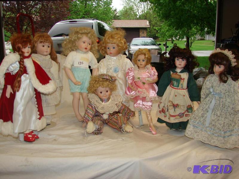 Eight Heritage Collectible Dolls with Stands