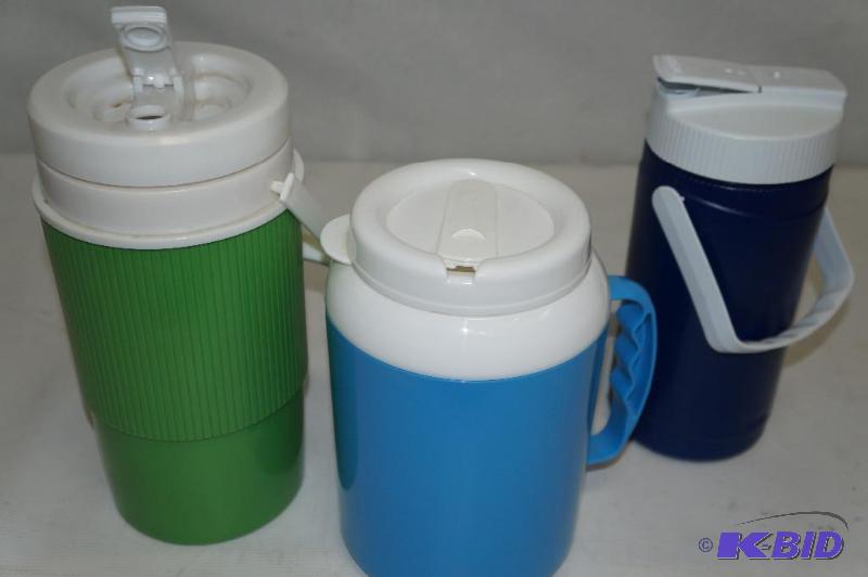 Three Beverage Thermos Containers