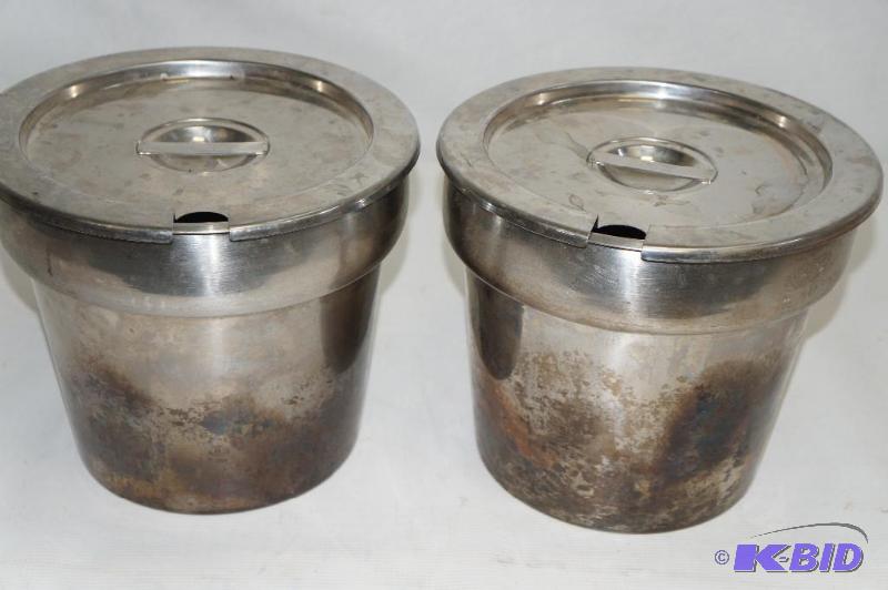 Set of 2 NSF 7 qt Duraware Steam Table Pans with Lids