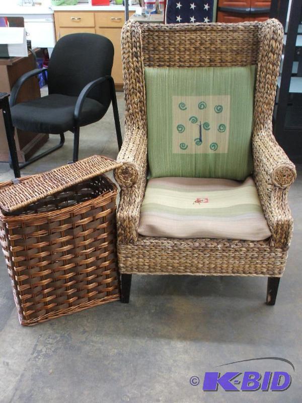 lot 28 image: Reception Chair and Hamper