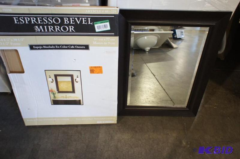 lot 34 image: Espresso Beveled Mirror  Dark Brown  24.5&q...