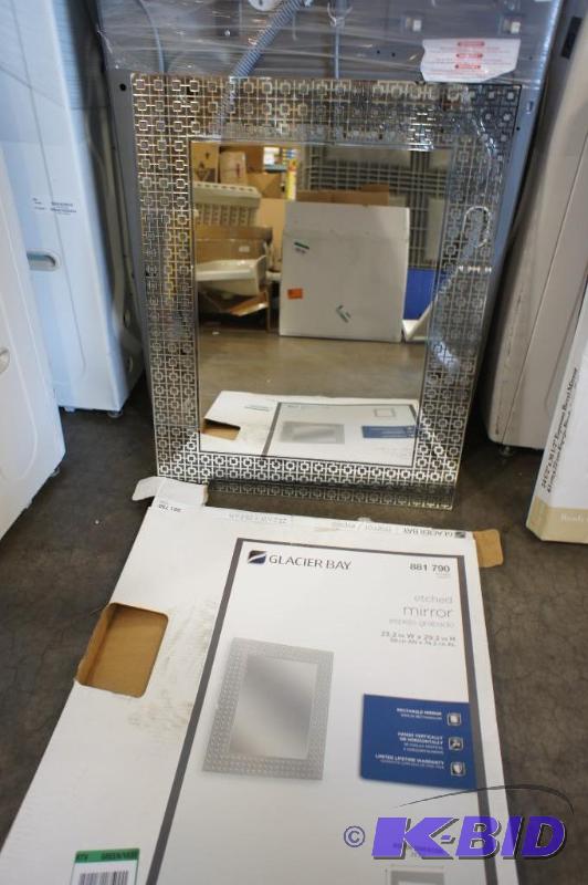 lot 35 image: Glacier Bay Decorative Etched Mirror  23.2&q...