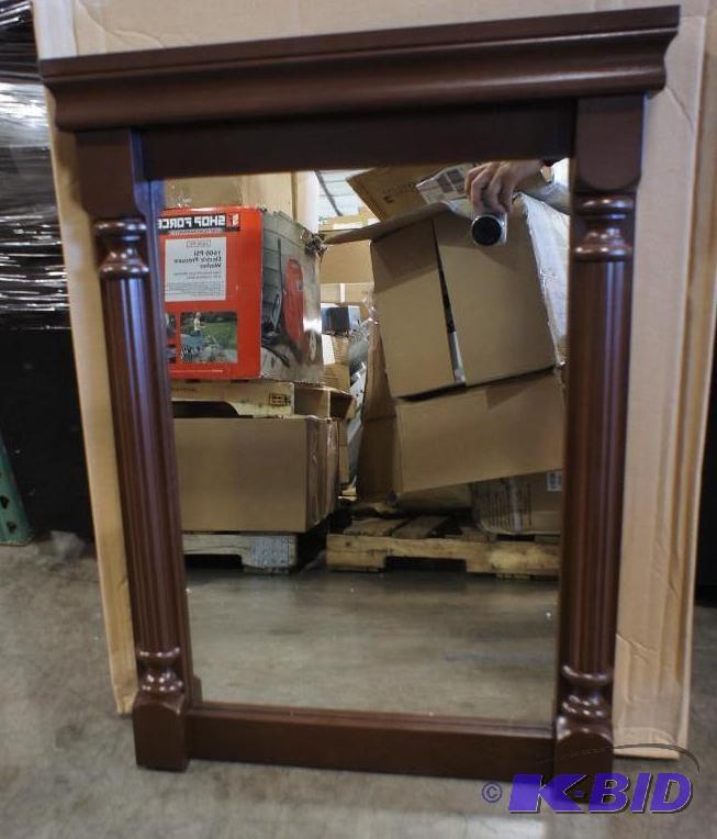 lot 36 image: Decorative Vanity Mirror  Dark Brown. Please...