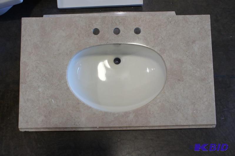 lot 38 image: Oval Earth Classic Sink  with back board. 19...