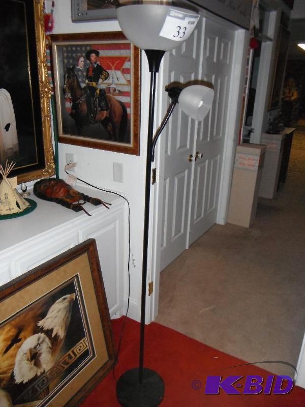 lot 33 image: Standing Lamp with Adjustable Second Lamp...