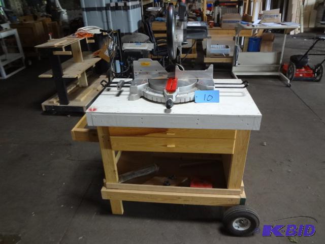 Craftsman 12 Compound Miter Saw on wheeled be...