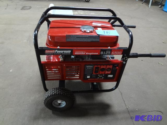 ColemanHonda Generator, 13hp Honda, 7hrs, th...
