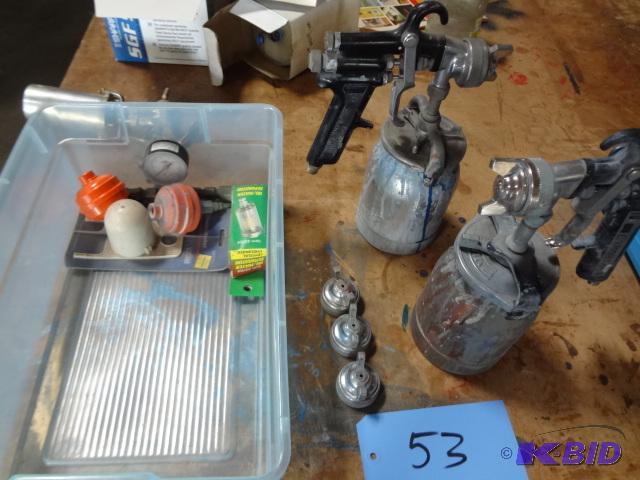 (2) Binks Paint Guns, extra nozzles...