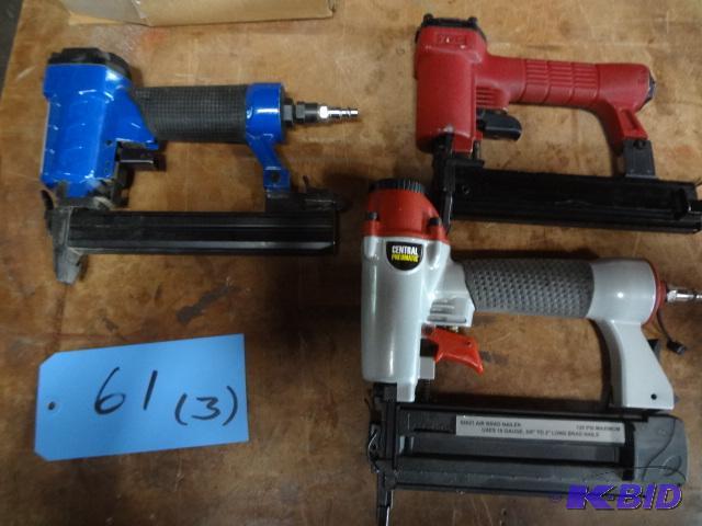Pneumatic Stapler, (2) Brad Nailers...