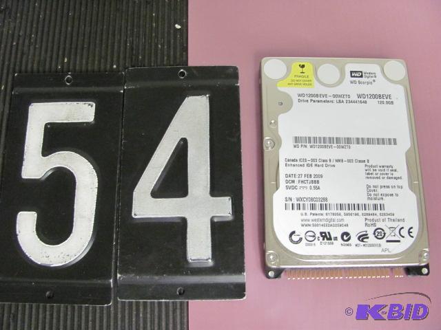 lot 54 image: Western digital 120G 2.5" IDE hard drive...