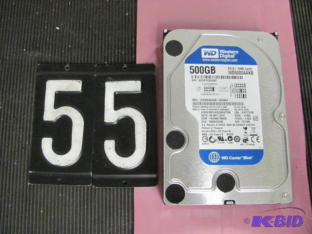 lot 55 image: Western digital 500G 3.5" SATA hard driv...