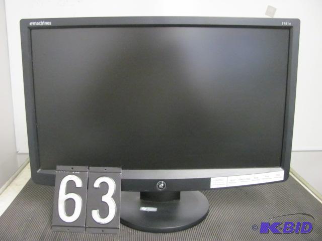 lot 63 image: emachines E181H 18" LCD monitor. This un...