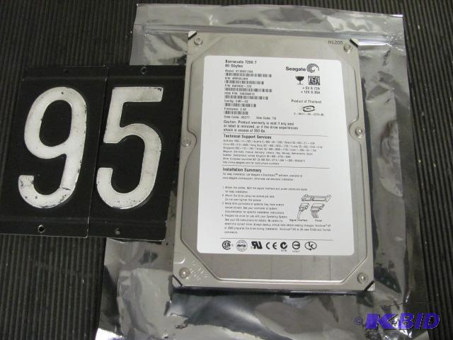 lot 95 image: Seagate 80G 3.5" SATA hard drive. Tested...