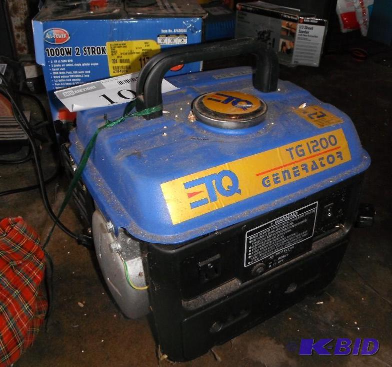 lot 10 image: TG 1200 Generator Model# ETQ-950 AC Output 60...
