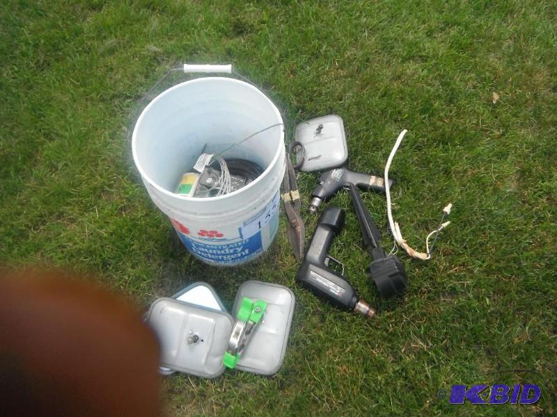 lot 155 image: Buckets with various items including Drills, ...