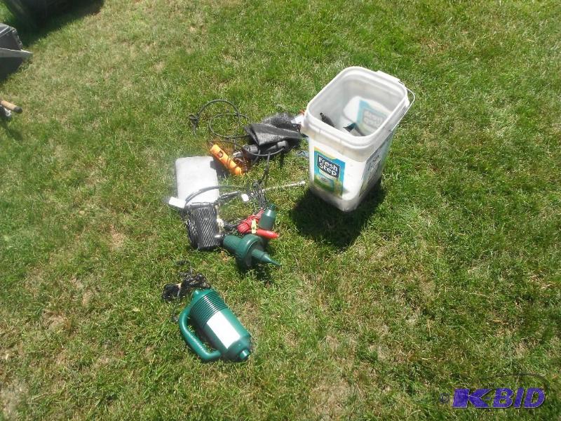 lot 156 image: Bucket with various items including Tape, Pli...