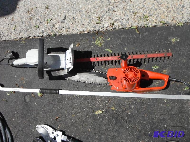 lot 204 image: 1 Chain Saw, 1 Trimmer, 1 Branch Trimmer...