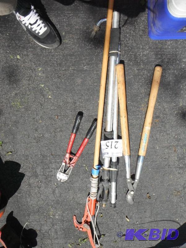 lot 215 image: 1 Branch Trimmer, 1 Bush Trimmer, 1 Bolt Cutt...