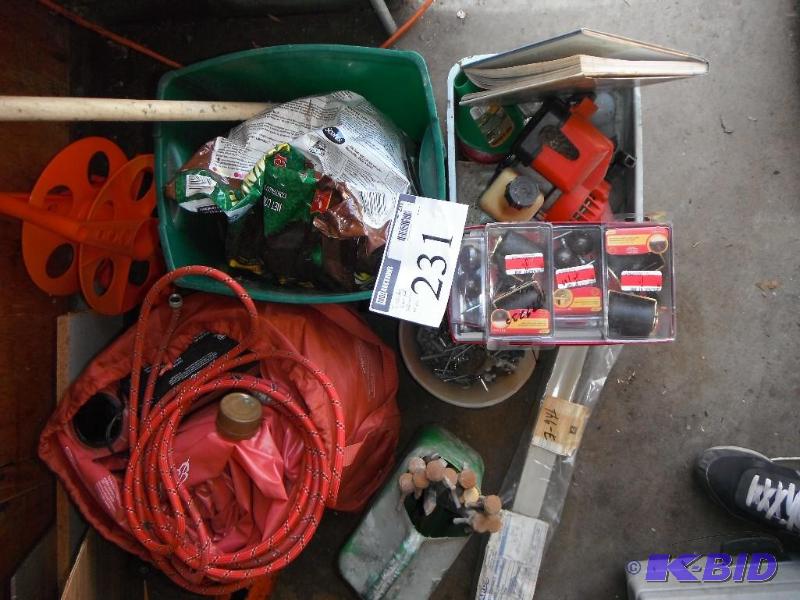 lot 231 image: An assortment of items including Grass Seed, ...