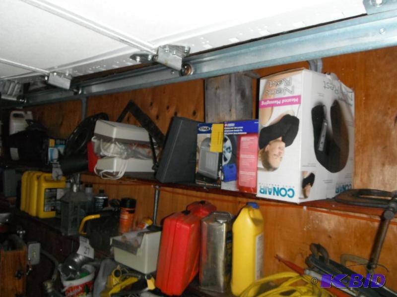 lot 26 image: Shelf Lot with an assortment of items includi...