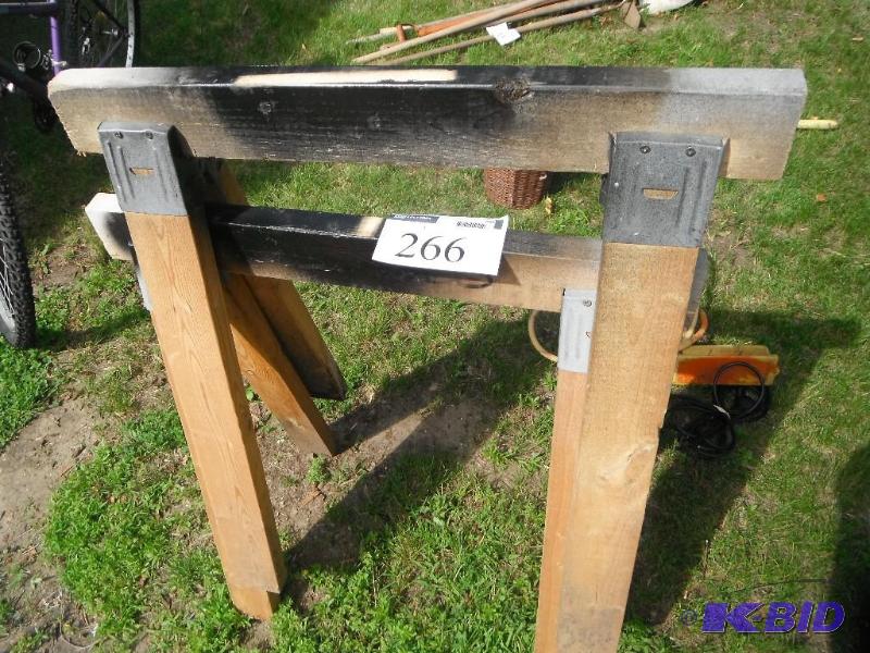 lot 266 image: 33" Wooden Sawhorse...