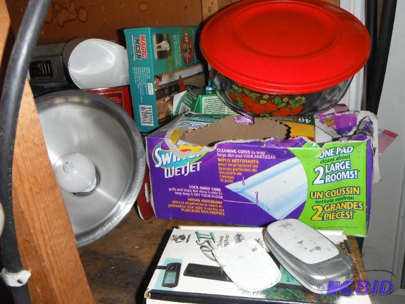 lot 29 image: Shelf Lot with an assortment of items includi...