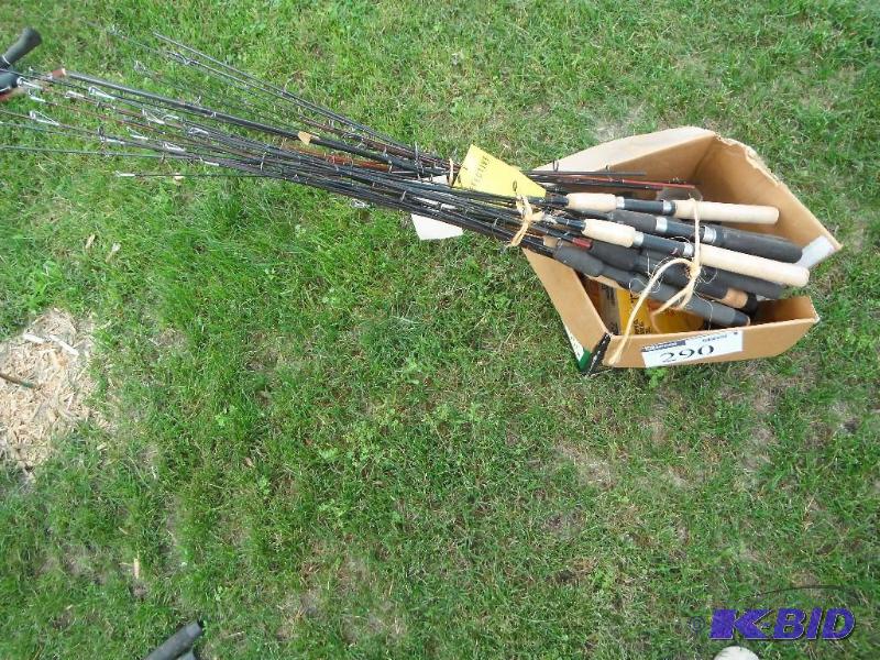 lot 290 image: 17 Fishing Rods, 5 Fishing Reels...