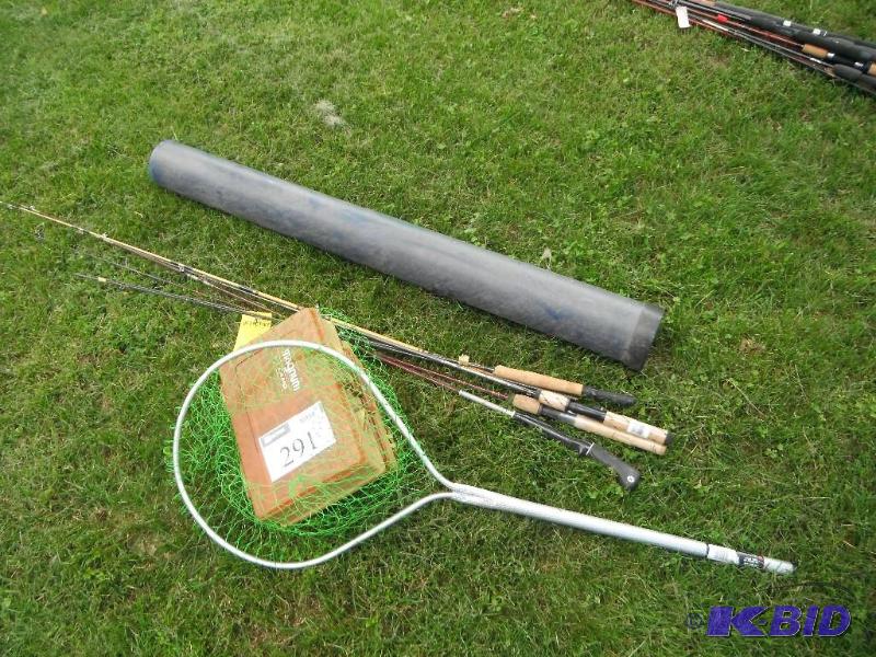 lot 291 image: 5 Fishing Rods, 1 Travel Case, 2 Tackle Boxes...