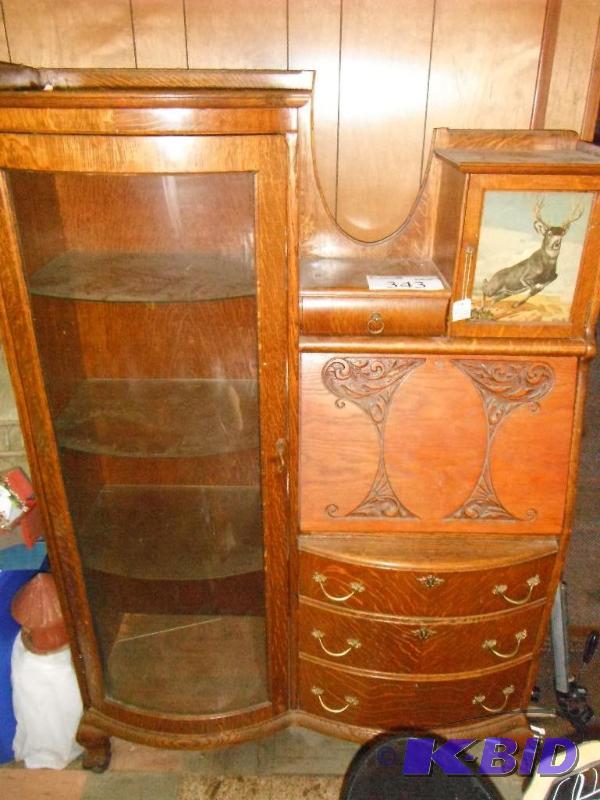 lot 343 image: 43&quotx16&quotx64" Wooden Dresser and...