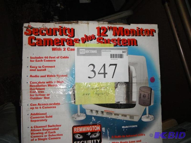 lot 347 image: Security Cameras with 2 Cameras and a 12"...