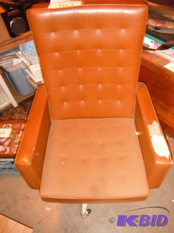 lot 363 image: Leather with Cloth Seat Chair...