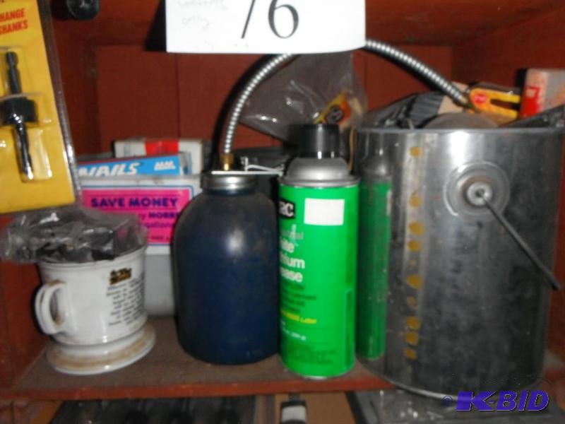 lot 76 image: 2 Shelves with various items including Hole S...
