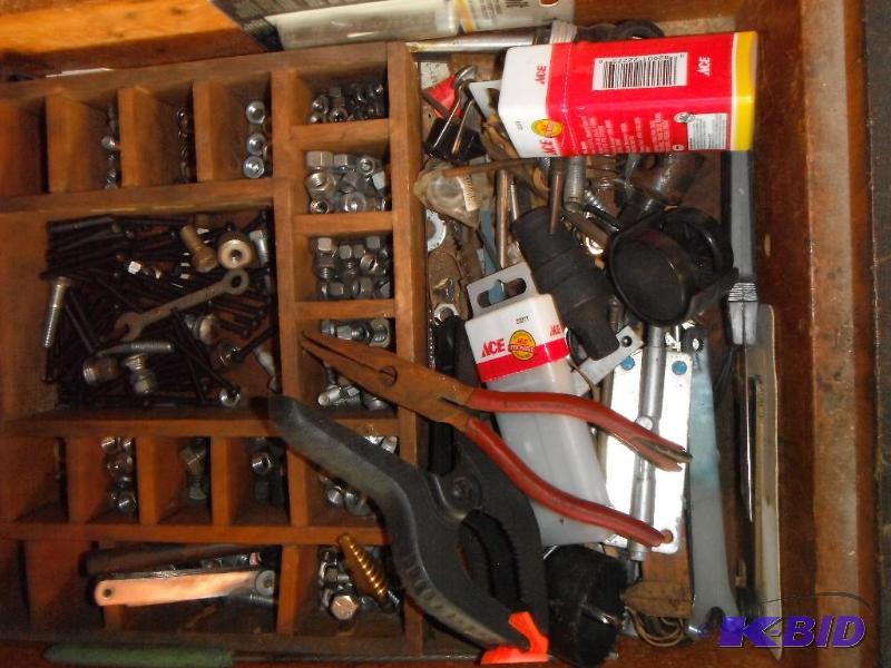 lot 84 image: Drawer Lot with various items including Plier...