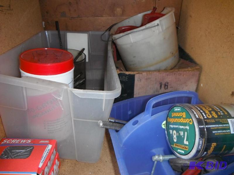 lot 92 image: Various Containers with Screws, Wrenches and ...