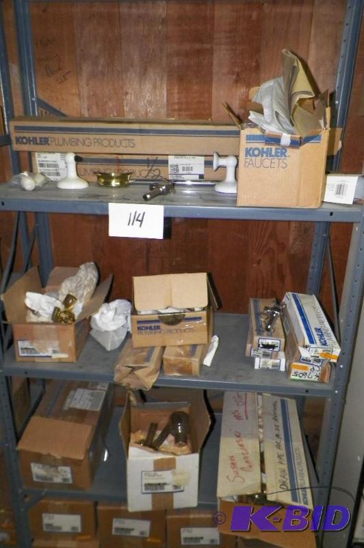 lot 114 image: Kohler Misc. Parts, Riser Lubes, Brass Bracket End Caps