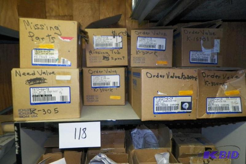 lot 118 image: 9 Boxes of Kohler Faucets and Trim