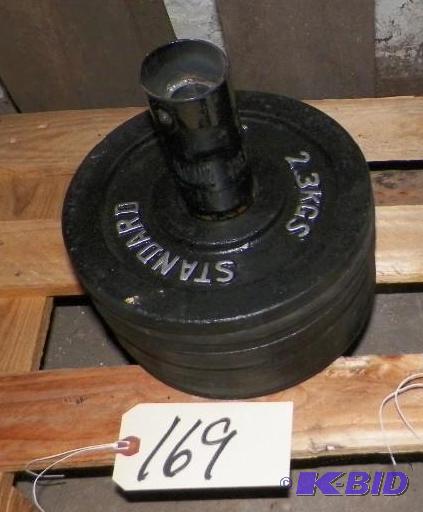 lot 169 image: 9 - 5 pound weights