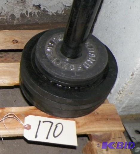 lot 170 image: 4 - weights  3 - 2 12 pound plates