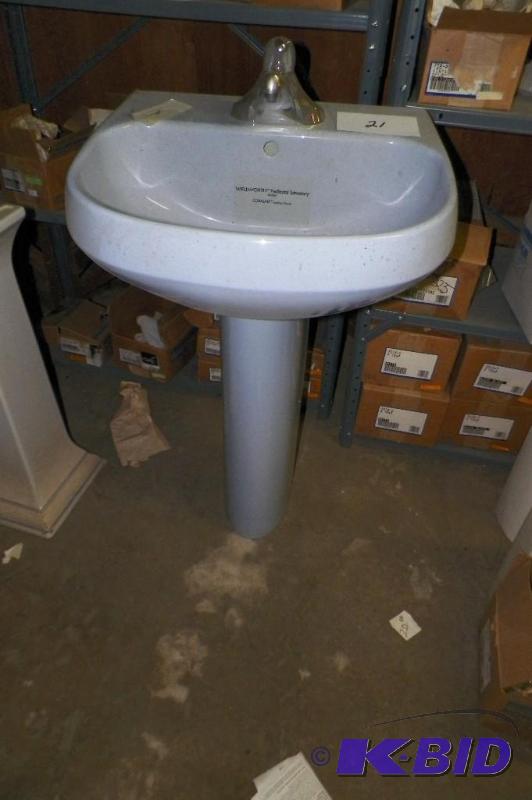 lot 21 image: Kohler Pedestal Sink