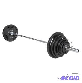 lot 3 image: 300 lbs. Weight Set With Bar